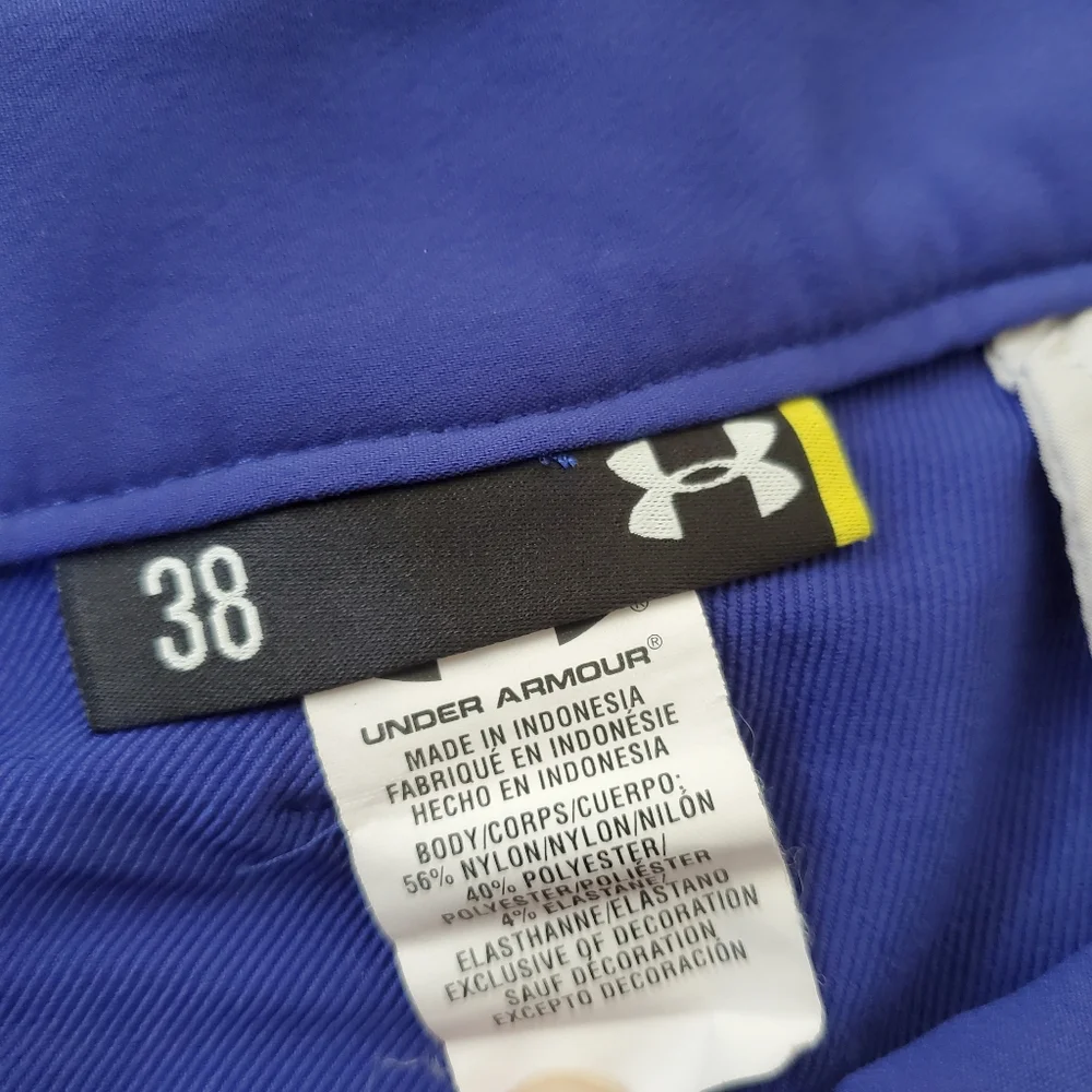 Men's UA Performance Heat Gear Bent Grass Golf Shorts Blue Size 38